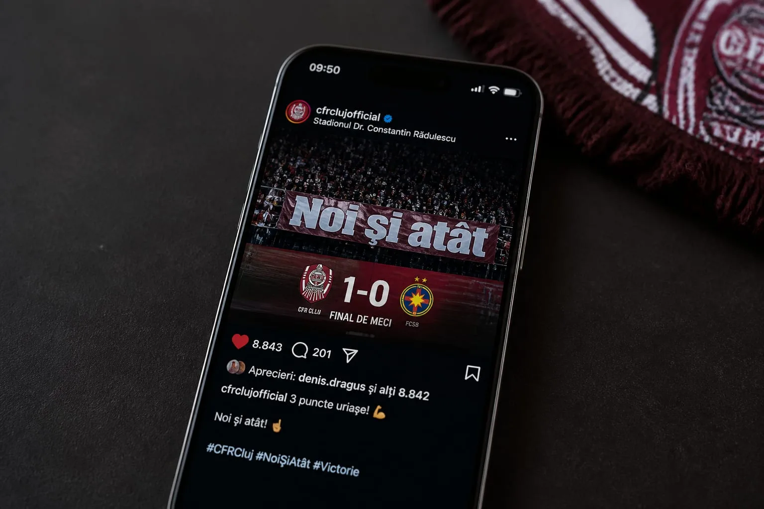 Denis Drăguș a apreciat pe o rețea socială victoria CFR Cluj împotriva FCSB