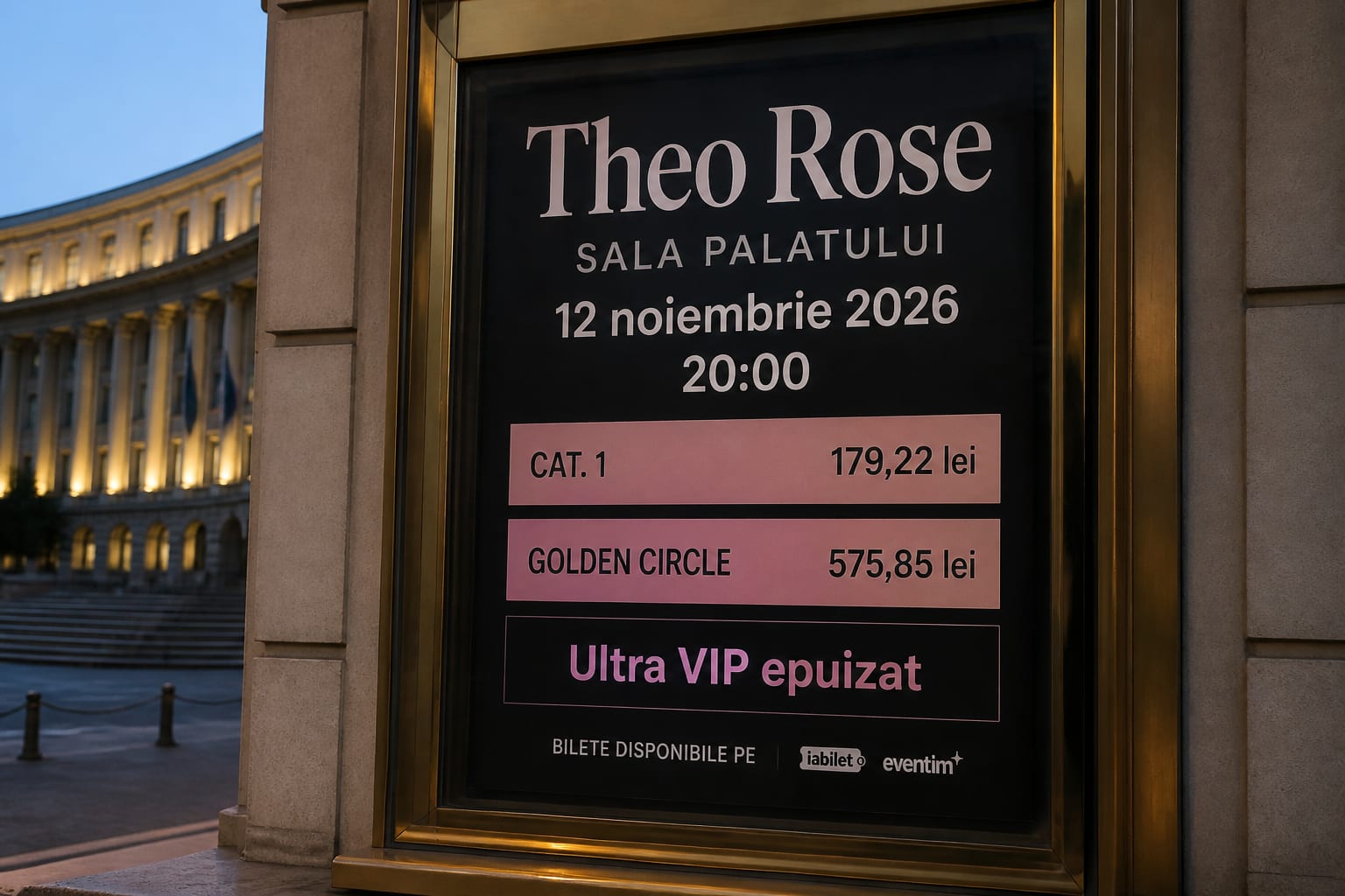 Theo Rose va susține un concert la Sala Palatului în 2026 iar biletele Ultra VIP sunt deja epuizate