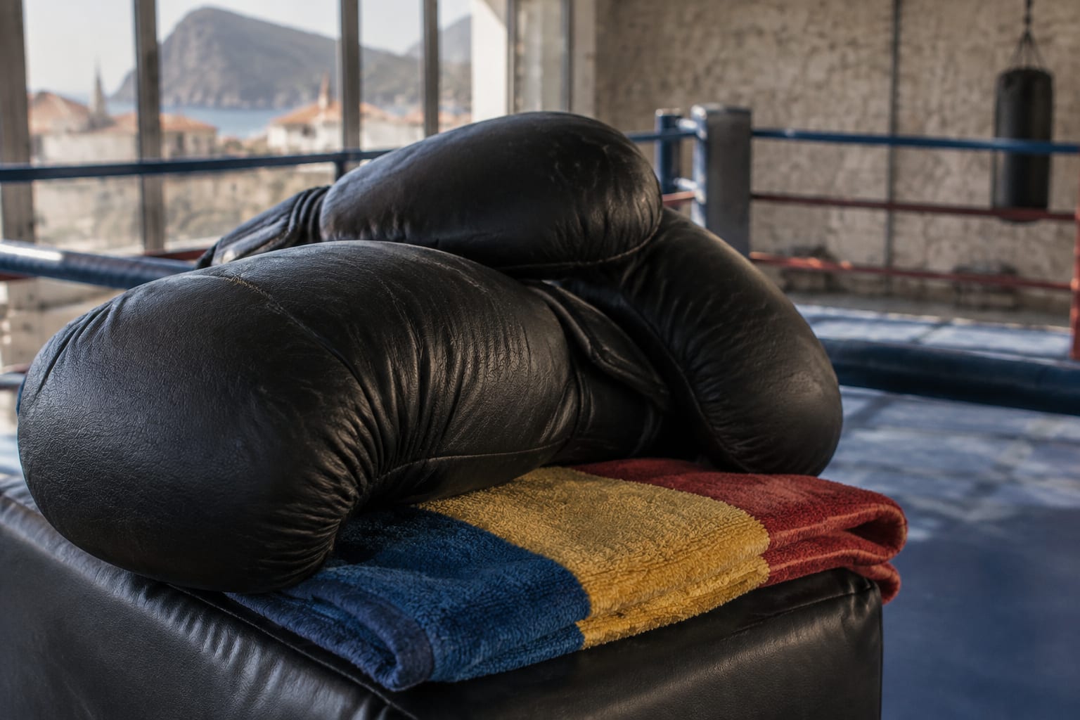 Mănuși de box și steagul României