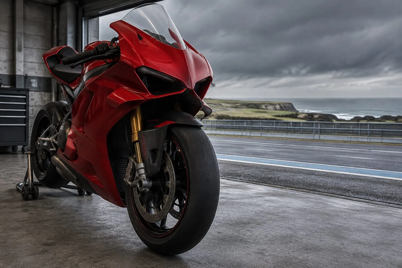 Motocicletă pregătită pentru circuit la Phillip Island